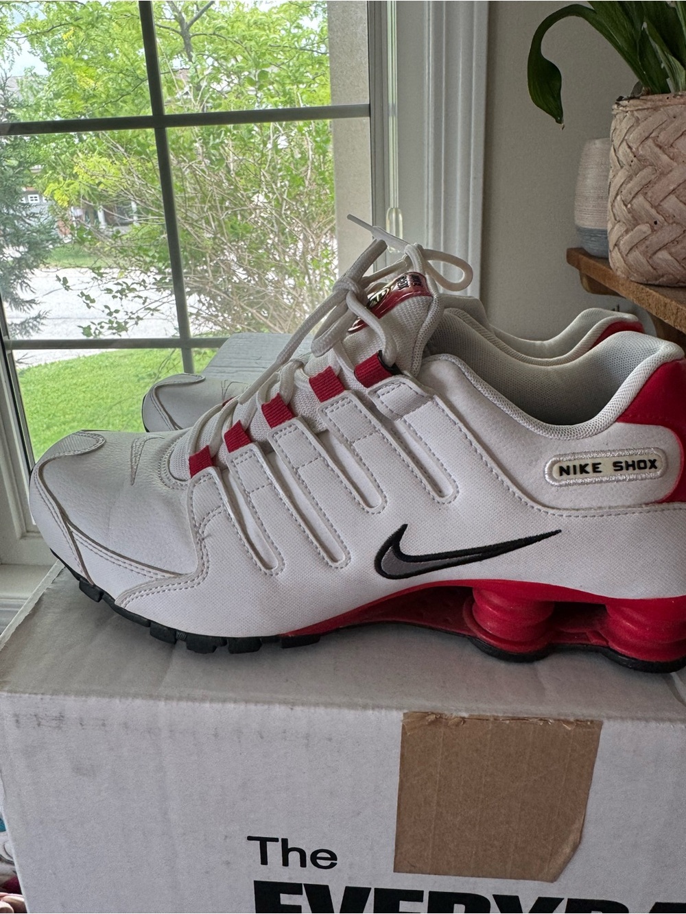 Nike White and Red Running Sneakers